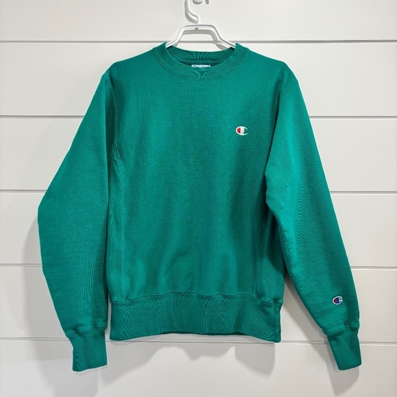 Champion reverse weave green crew neck sweatshirt size small - Picture 1 of 14